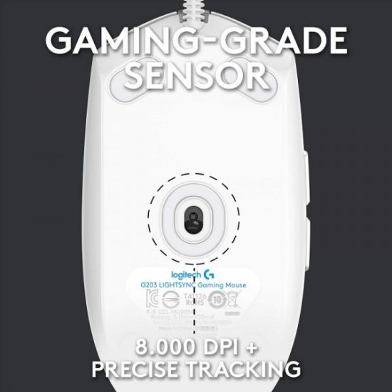 Logitech G102 LIGHTSYNC Souris Gaming avec Éclairage RVB, 8 000 PPP, Ultra-Léger - Blanc 2