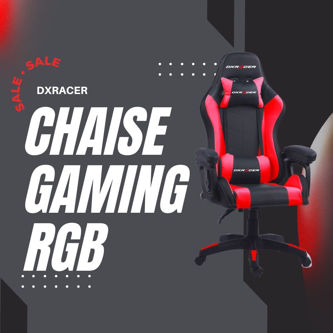 Chaise Gamer DxRacer - DXR7 Noir&Rouge – Next Level PC Maroc