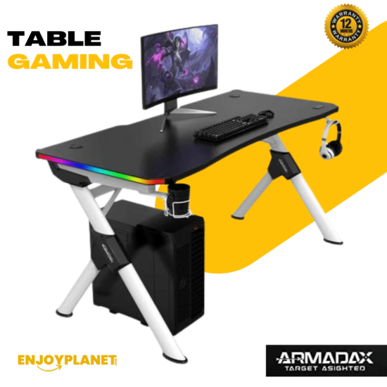 Table Gaming Blanc- Prix Maroc - Armadax