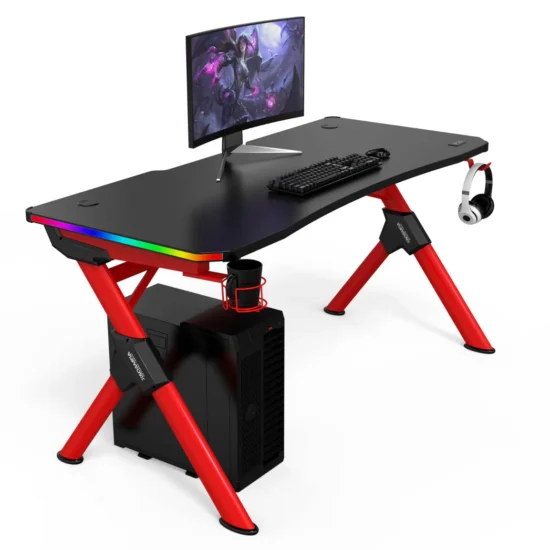 Table Bureau Gaming RGB Rouge - ENJOYPLANET